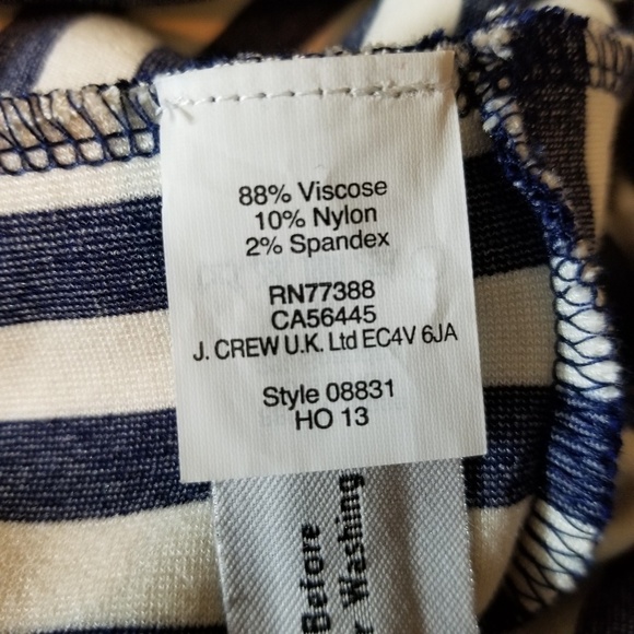 Madewell Stripeturn blue and cream 3/4 sleeve top ponte knit women's size S - Picture 8 of 8